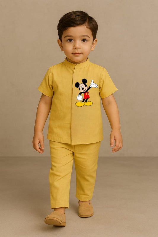 Pre Order: Yellow Mickey Mouse Hand Painted Coord Set