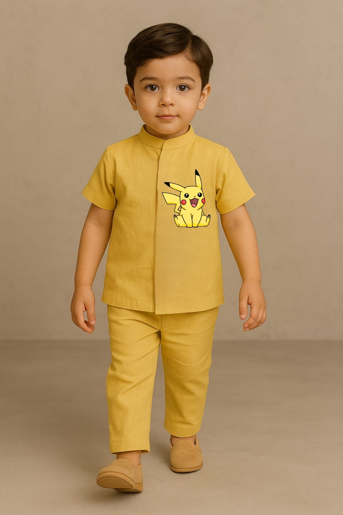 Pre Order: Yellow Pikachu Hand Painted Coord Set