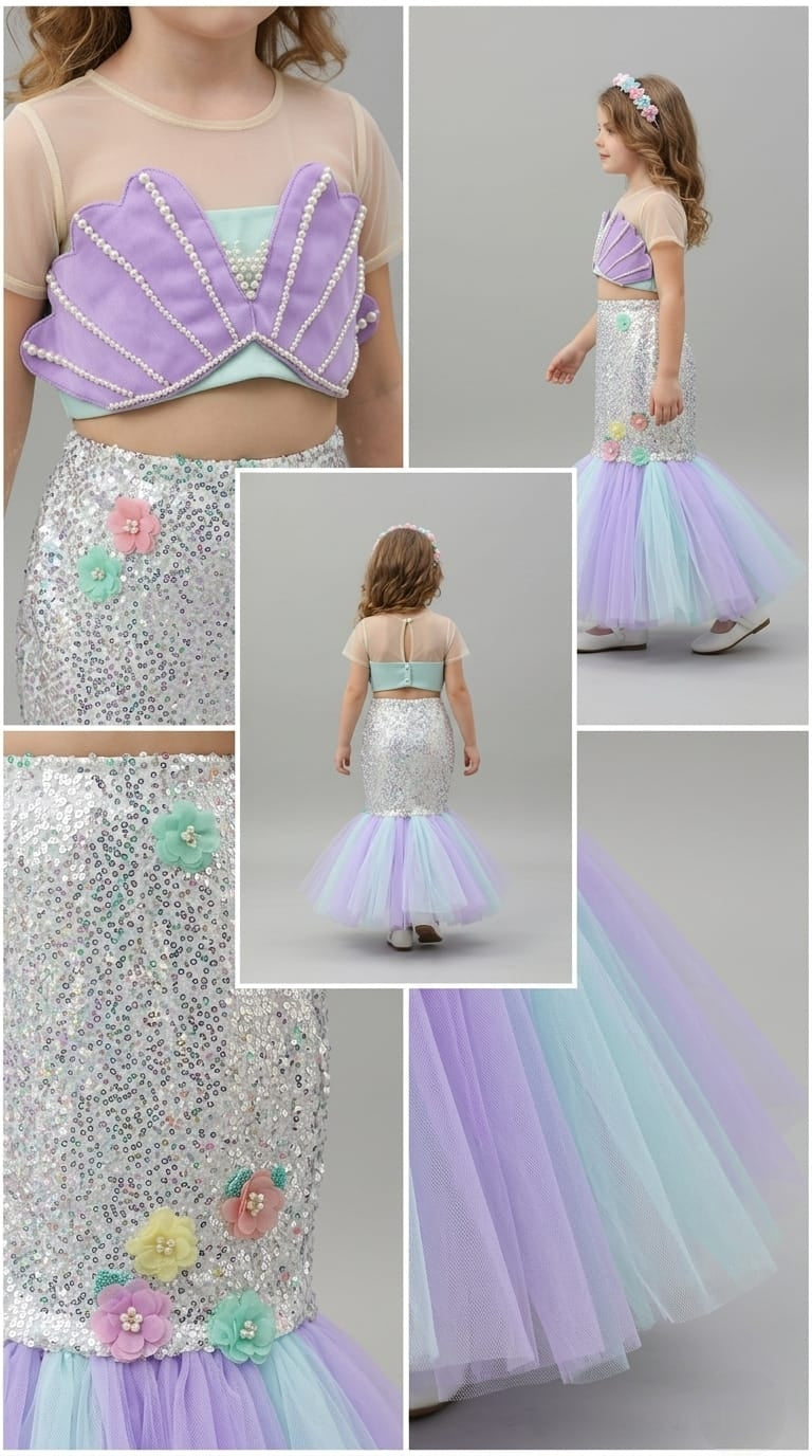 Pre Order: Ocean Pearl Mermaid Lehenga Set