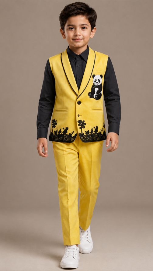 Pre Order: Sunny Panda Blazer Vest Set