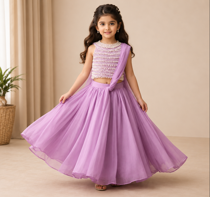 Pre Order: Rajkumari Pear Lehenga Set