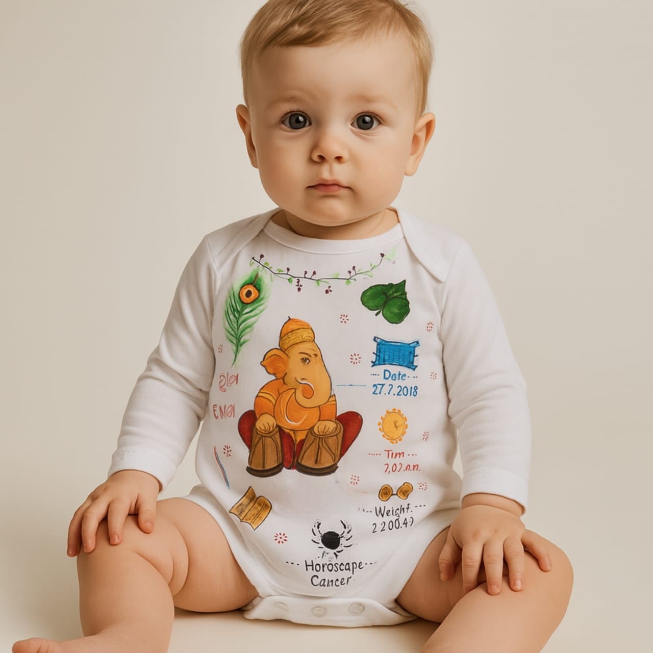 Personalized Hand-Painted My Story Baby Romper