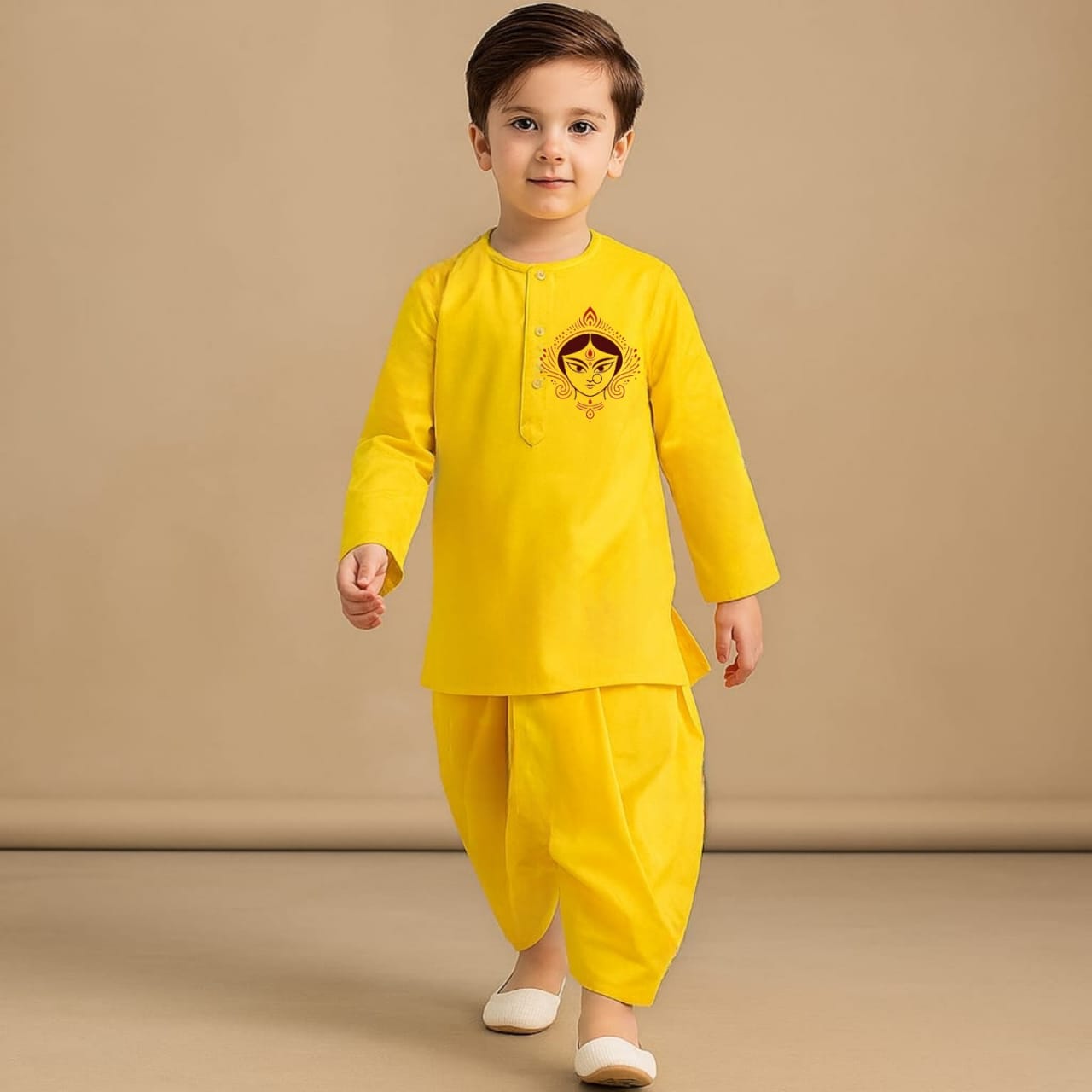 Pre Order: Grace of Goddess Yellow Kurta And Dhoti Style Pant