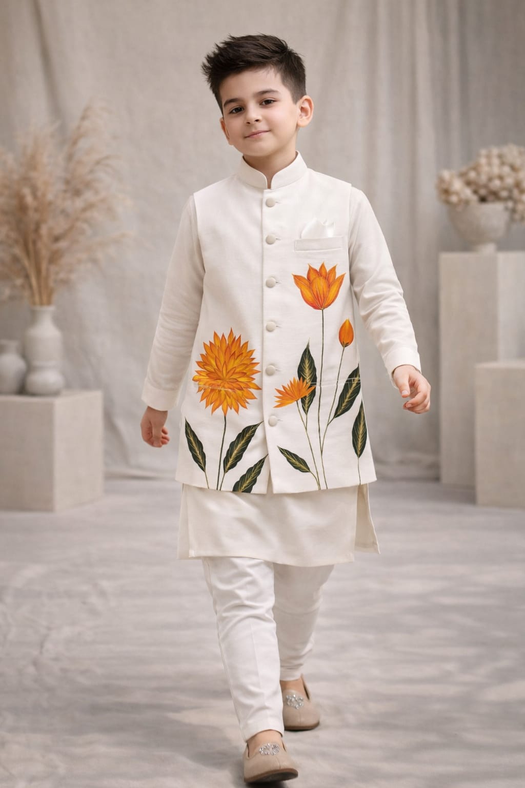 Pre Order:  Floral Majesty Kurta Set With Jacket