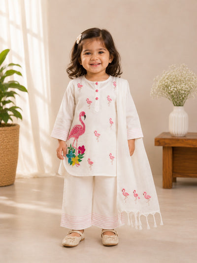 Flamin-Glow Ivory Salwar Set