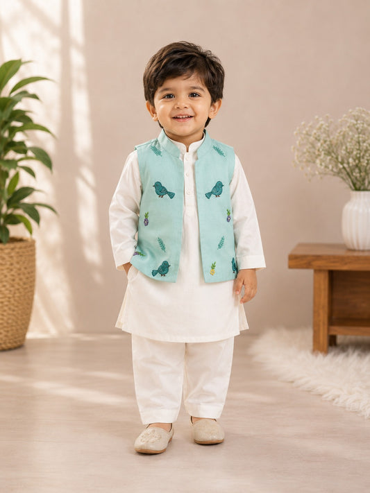 The Whimsical Bluebird Kurta Set
