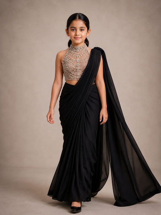 Little Diva Noir Saree