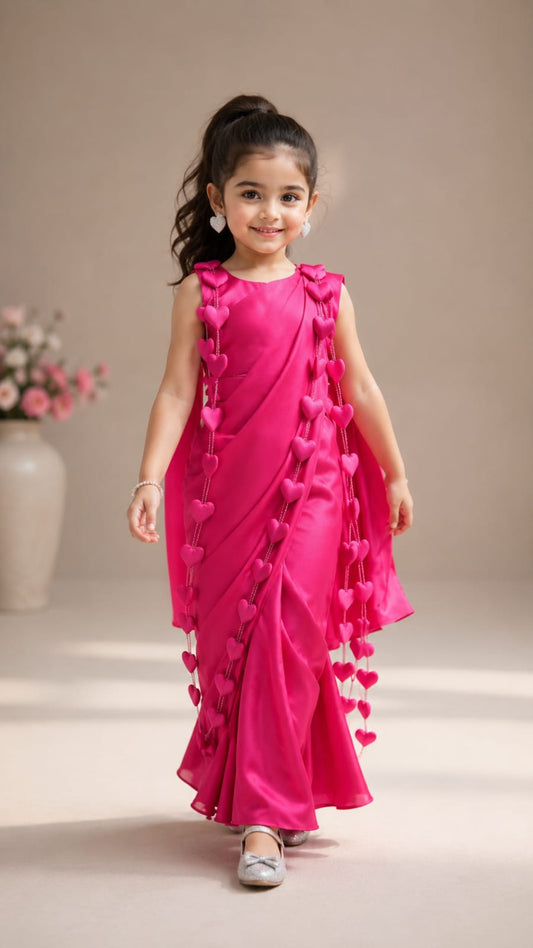 Heart Blossom Draped Saree