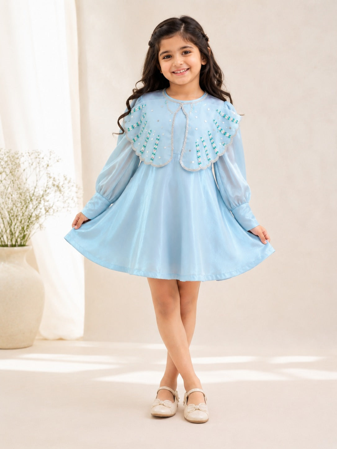 The Frozen Whispers Cape Frock