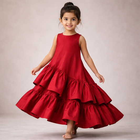 Pre Order: Happy Red Ruffle Dress