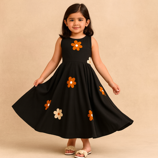 Pre Order: Black Floral Dress