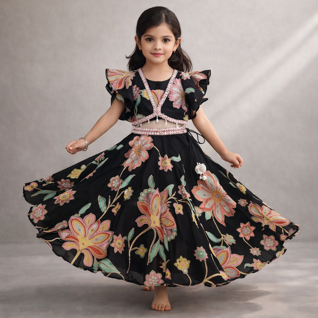 Pre Order: Raat Rani Phool Lehenga Set