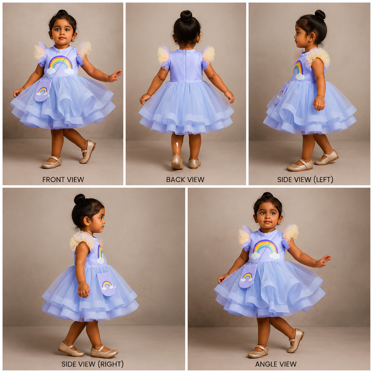 Pre Order: Rainbow Dress With Matching Sling Bag