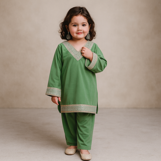 Pre Order: Olive Green Velvet Coord Set