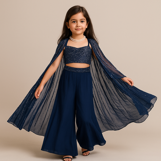 Pre Order: Moonlight Navy Palazzo Set
