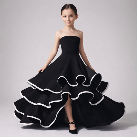 Pre Order: Noir Ruffle Couture Gown