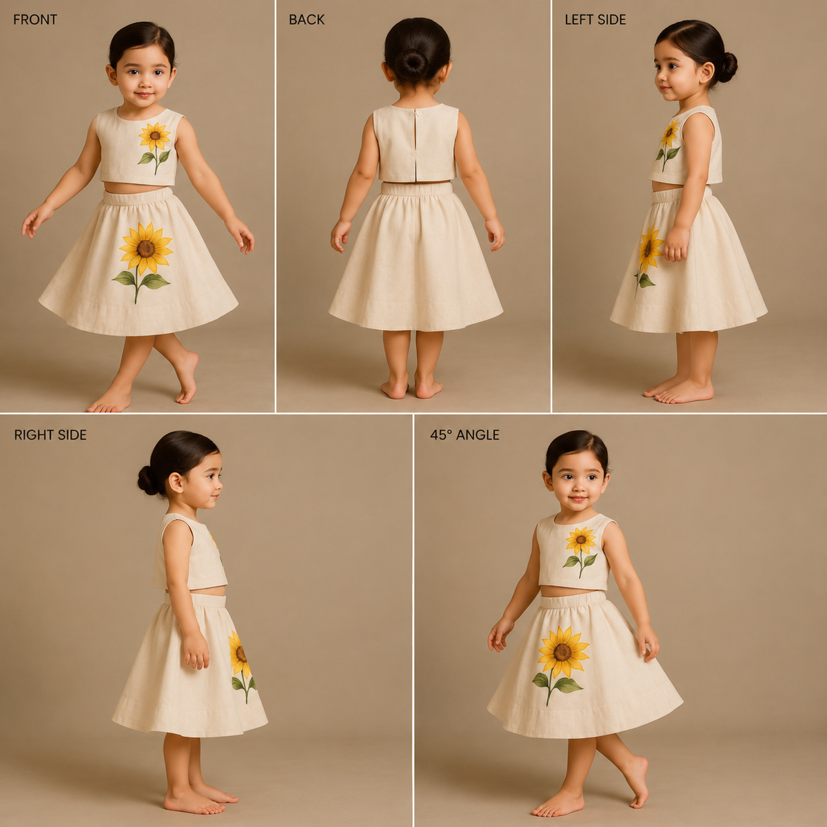 Pre Order: Surajmukhi Hand Painted Top And Skirt