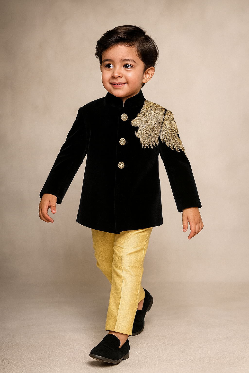Pre Order: Stylish Zari Embroidered Velvet Sherwani With Pyjama