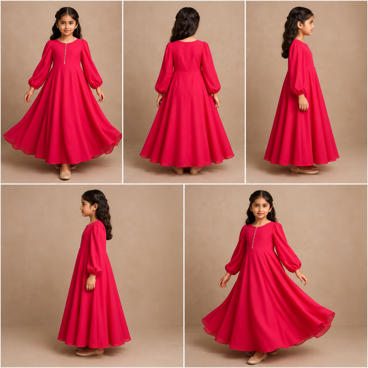 Pre Order: Pink Pearl Georgette Anarkali Suit Set