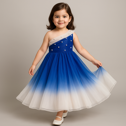 Pre Order: Dual Shaded Charming One Shoulder Gown