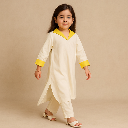 Pre Order: White Kurta Suit Set