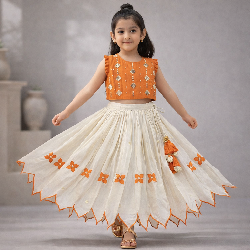 Pre Order: Phool Rang Leher Lehenga Set