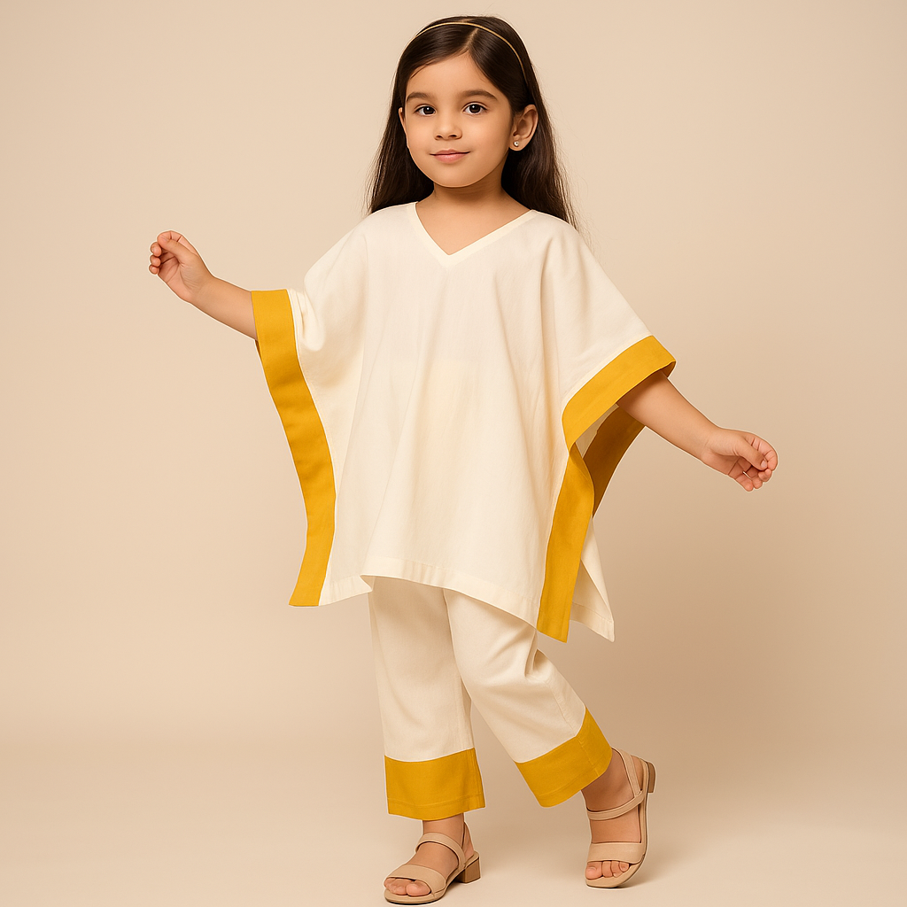 Pre Order: White Kaftan And Pant