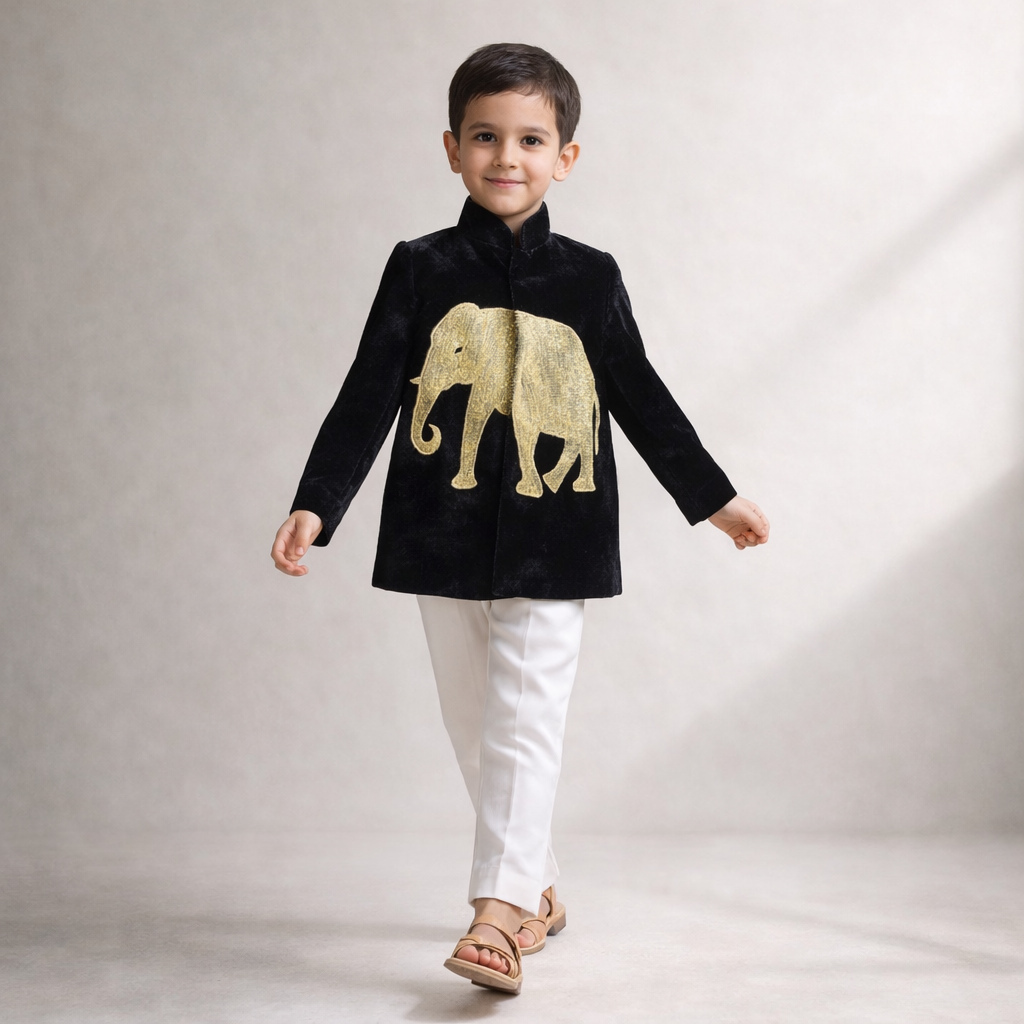 Pre Order: Royal Gajraj Velvet Sherwani
