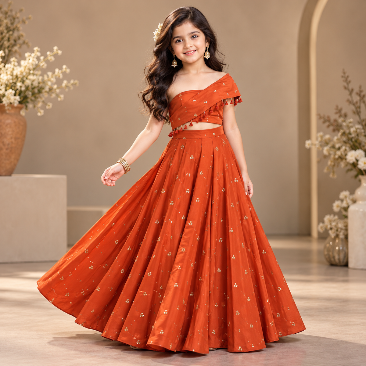 Pre Order: Terracotta Twirl Lehenga