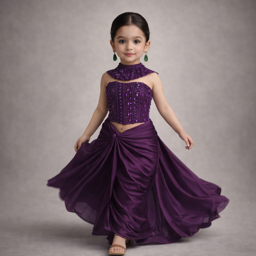 RTD Pre Order: Ruby Rani Purple Saree Set