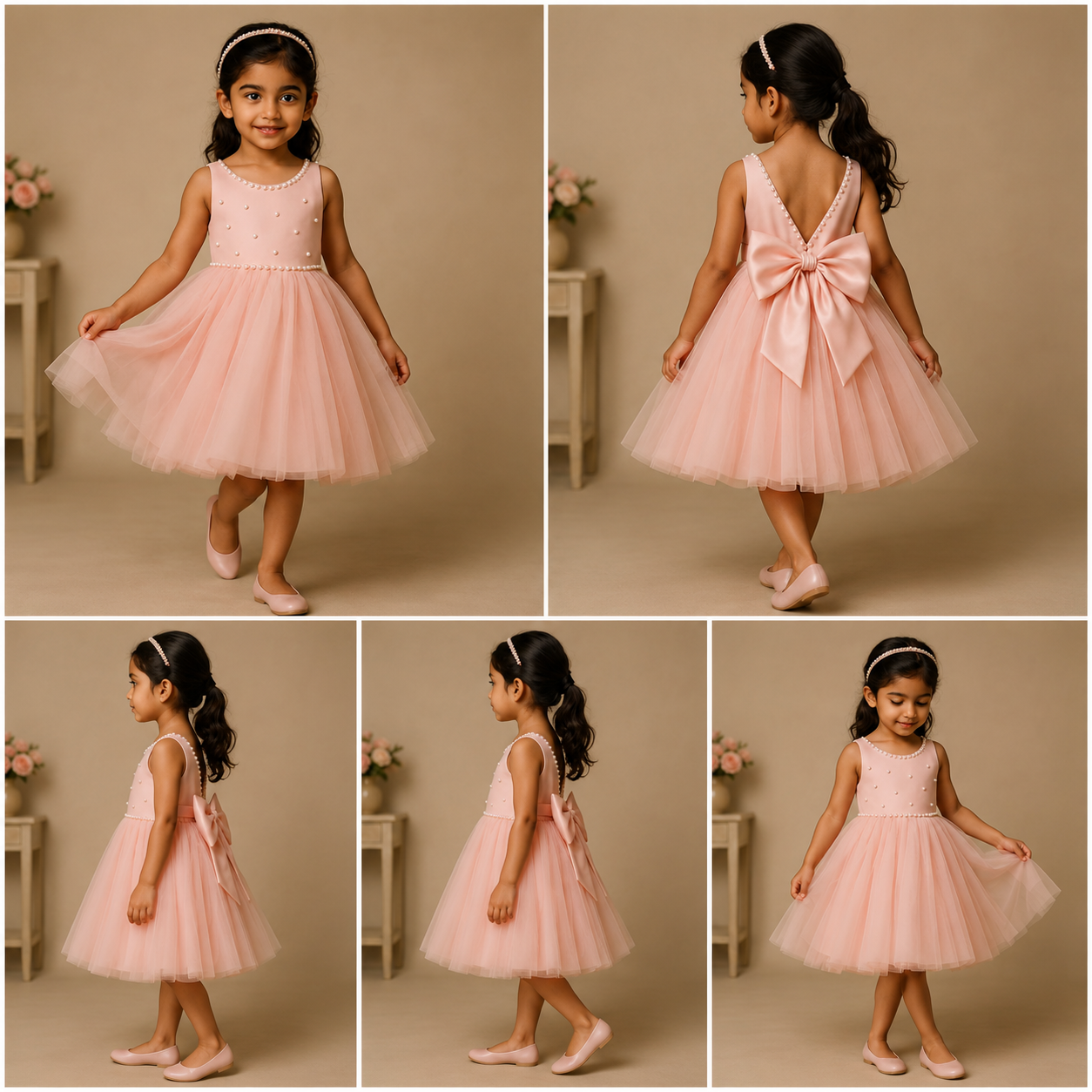 Pre Order: Elegant Pink Net Dress