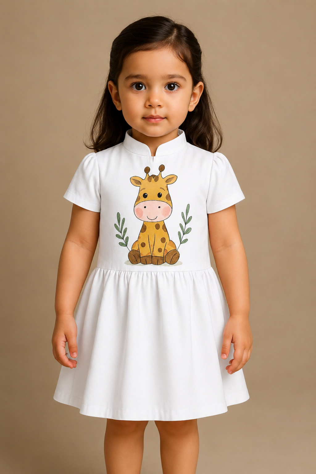 Pre Order: Cute Giraffe Hand Painted Dress