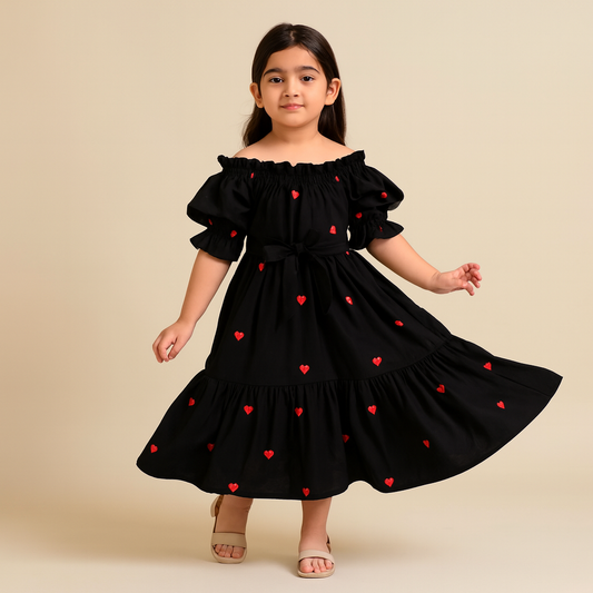 Pre Order: Black Tiered Cotton Dress