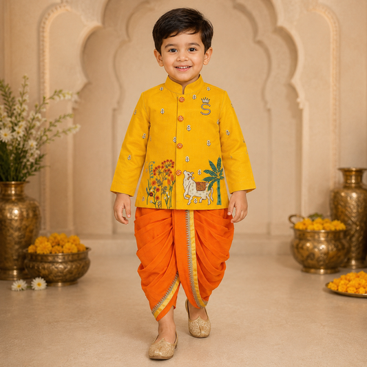 Pre Order: Vrindavan Kanha Dhoti Set