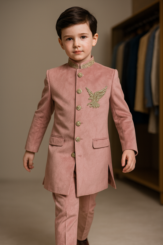 Pre Order: Golden Wing Embroidered Sherwani And Pant