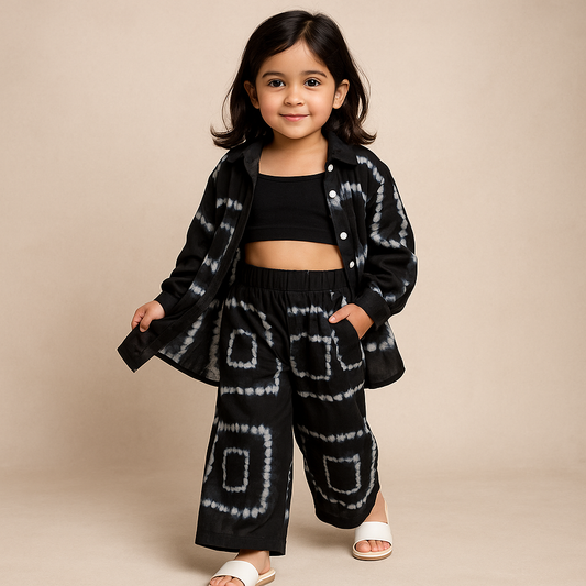 Pre Order: Black Printed Coord Set