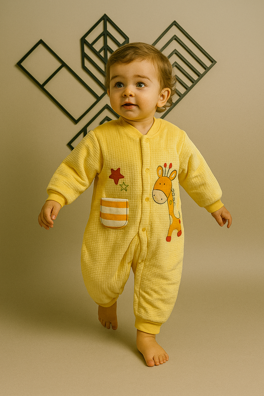 Pre Order: Yellow Giraffe winter jumpsuit