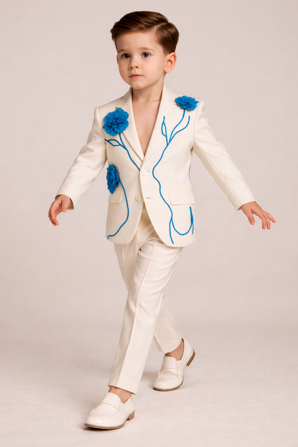 Pre Order: White Bloom Sherwani And Pant