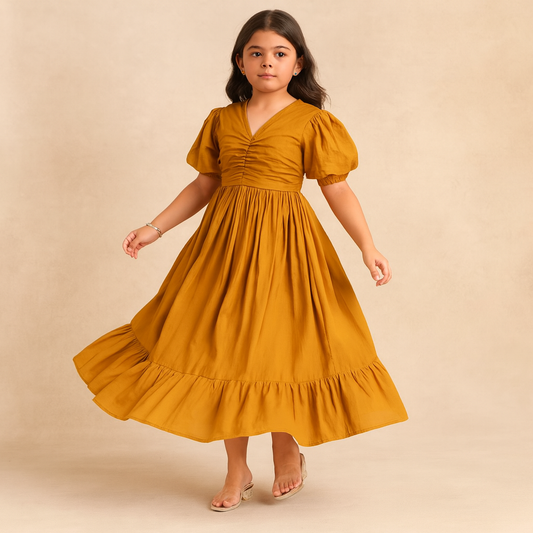 Pre Order: Mustard Cotton Dress