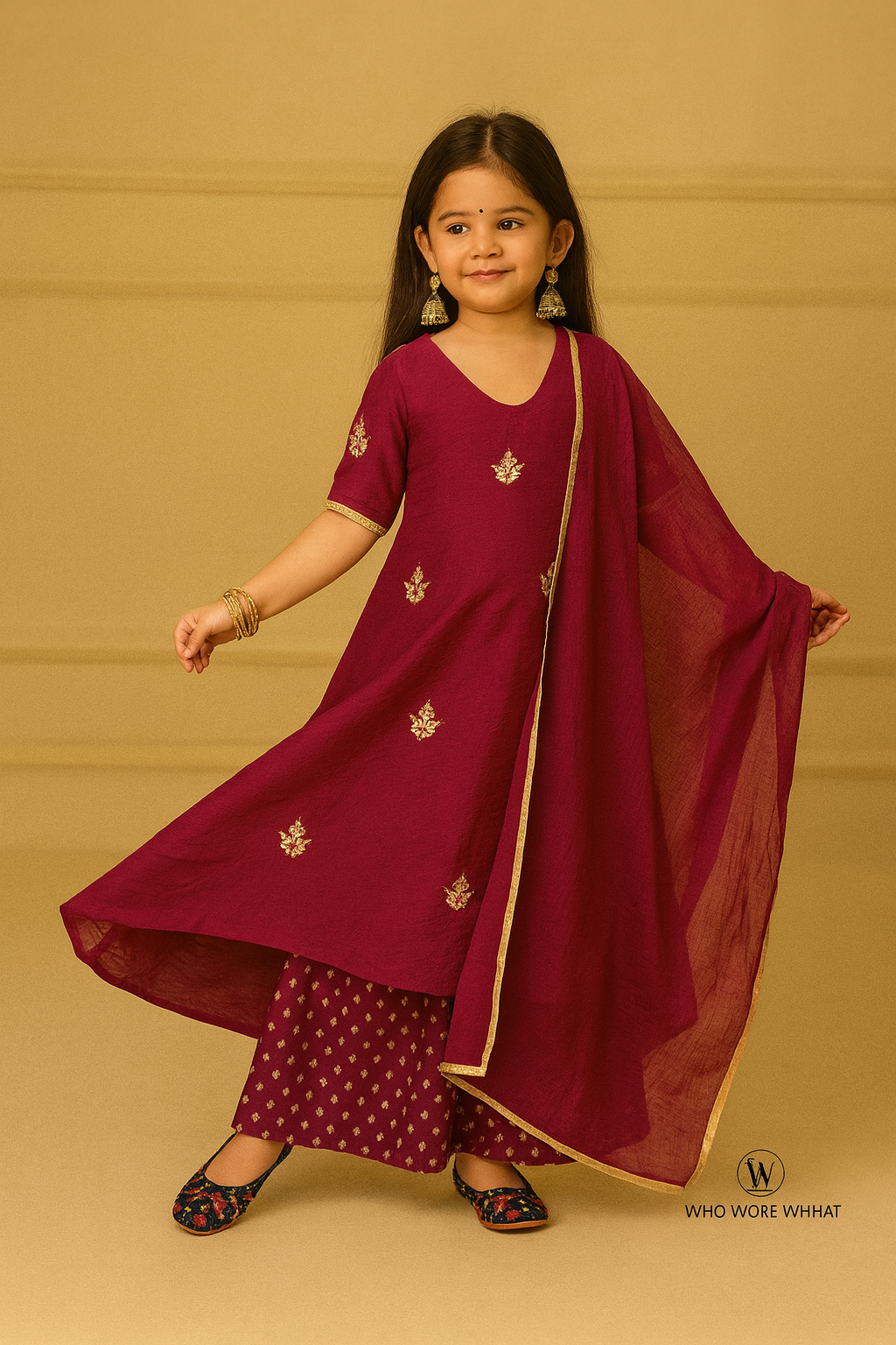 Pre Order: Maroon Anarkali Suit Set