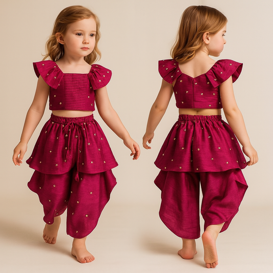 Pre Order: Embroidered Top And Stylish Layered Patiala