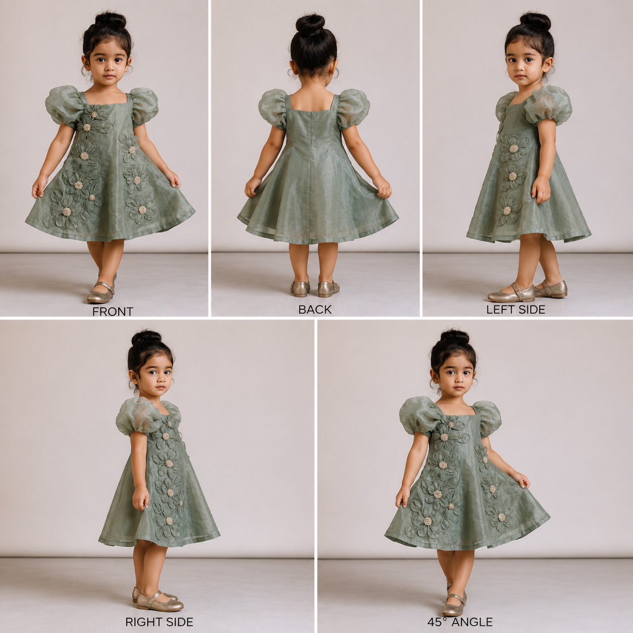 Pre Order: Artificial Flowers Embellished Dress