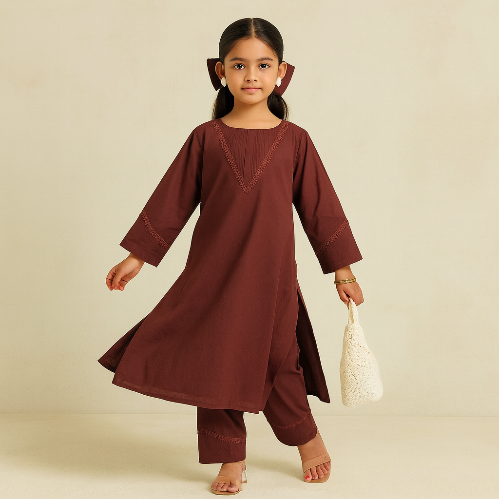 Pre Order: Brown Kurta Suit Set