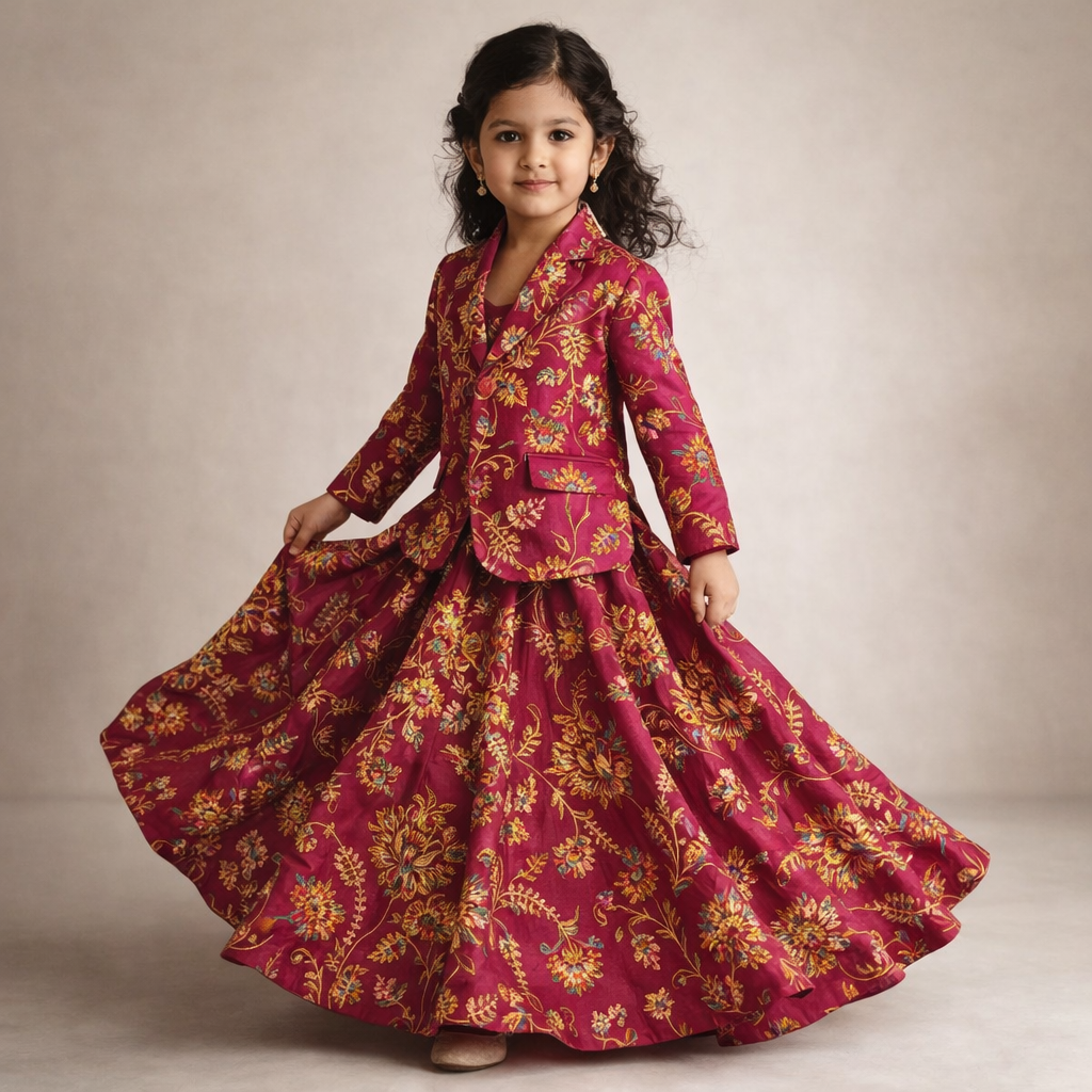 Pre Order: Rani Rajwada Lehenga Set