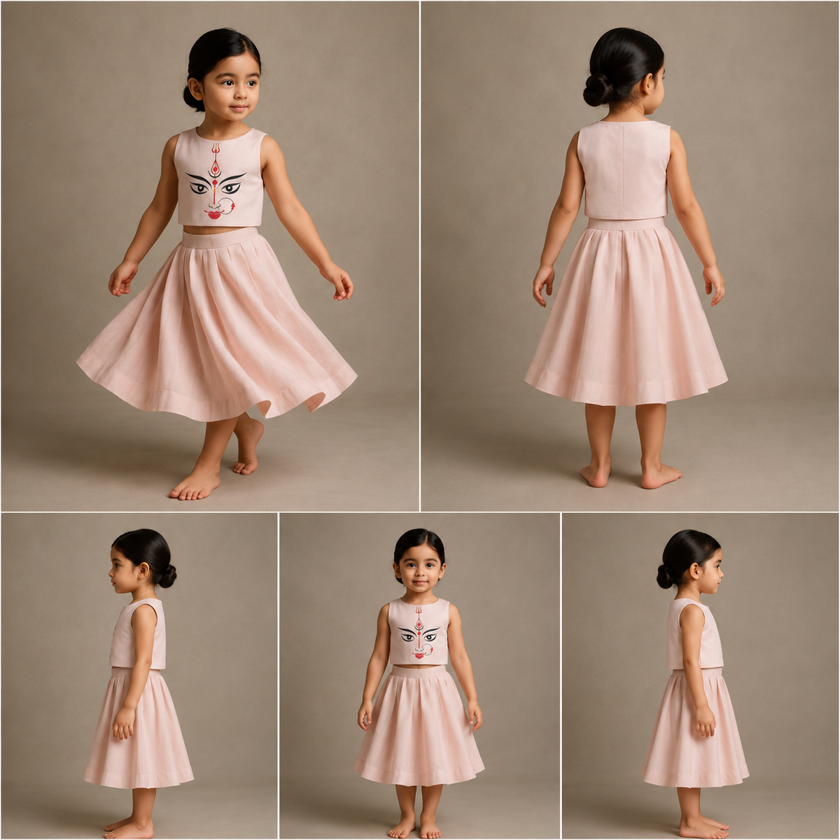 Pre Order: Mata Ji Pink Top and Skirt