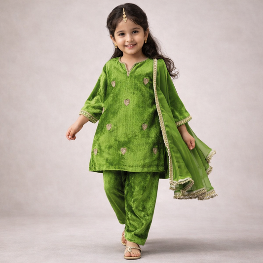 Pre Order: Saanjh Green Kurti Set