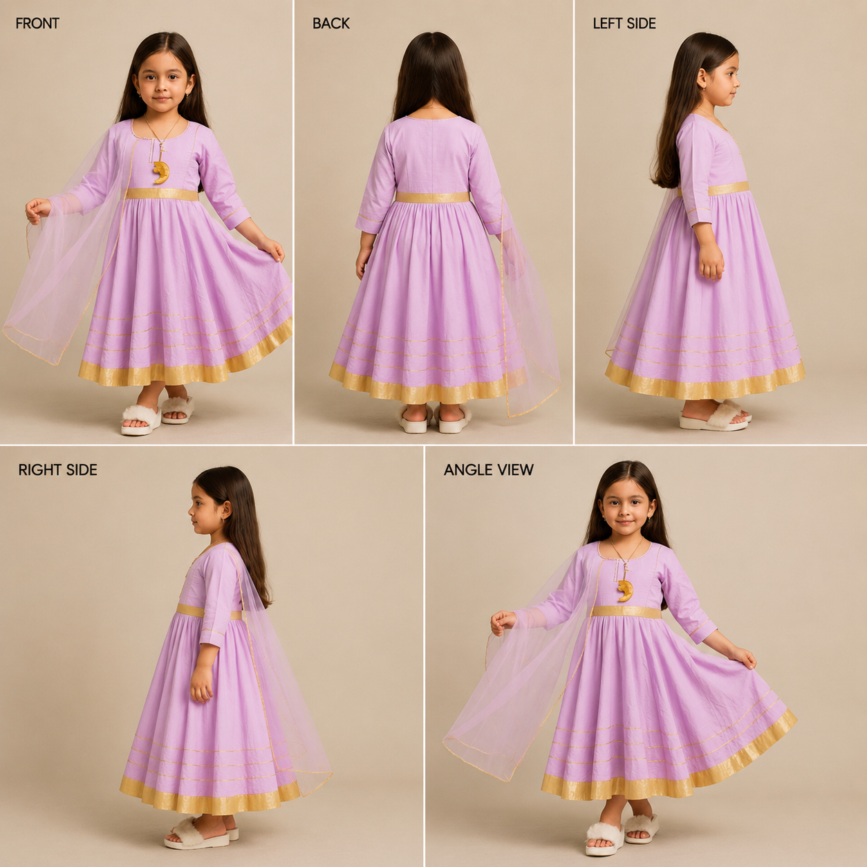Pre Order: Lavender Cotton Anarkali Suit Set