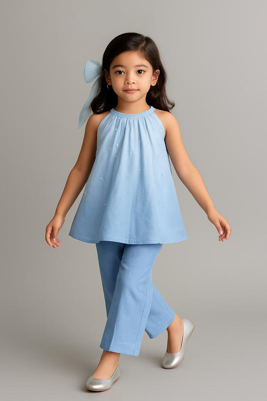 Pre Order: Blue Ombre Kurti With Matching Pant