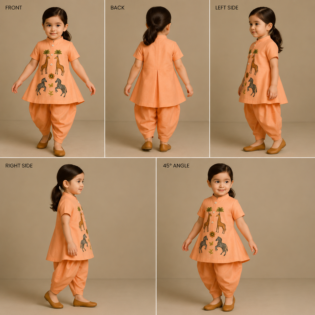 Pre Order: Jungle Hand Painted Top And Dhoti