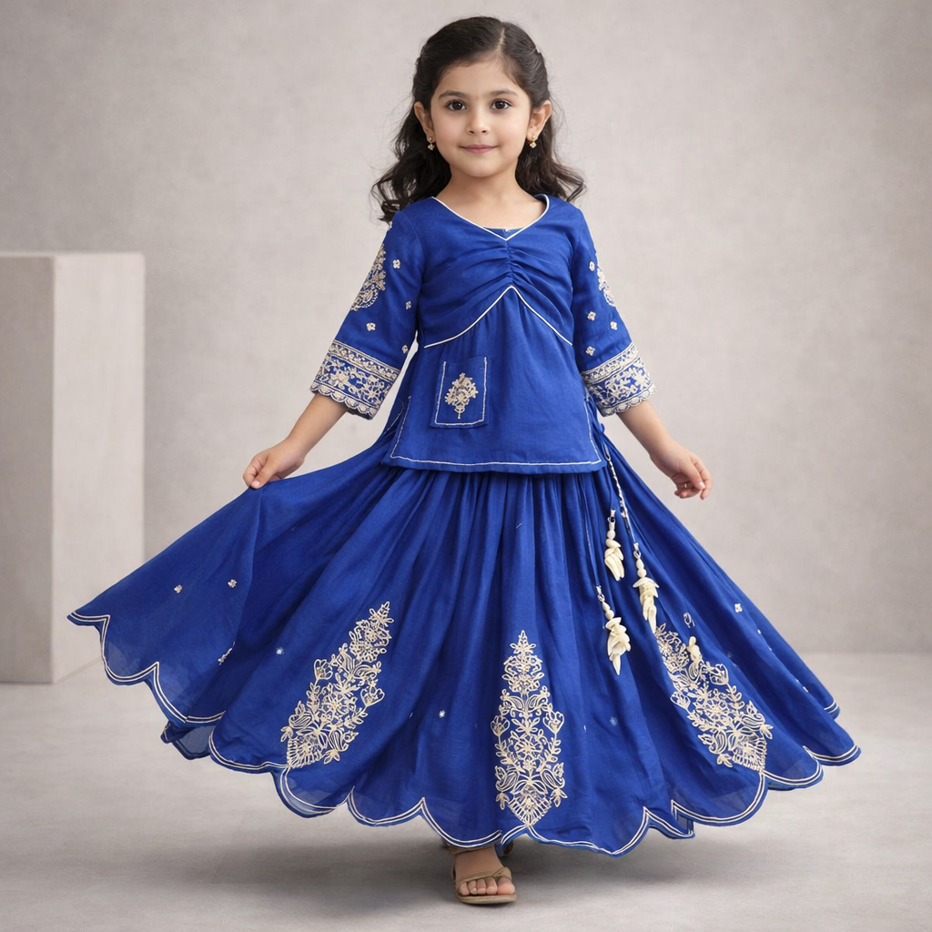 Pre Order:Indigo Rajkumari Lehenga Set